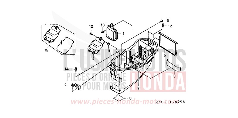 HANDGEPAECKFACH von CB1300 Super Bold'or ABS CASSIS RED METALLIC (R217) von 1998